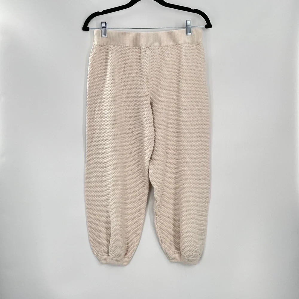 FP BEACH Women's Hailee Cream Cozy Textured Knit Mid-Rise Jogger Pants Size S/P